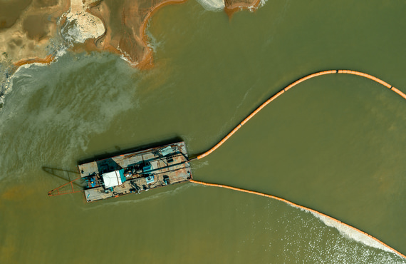 In some process mills, finer product is dissolved in hot brine to release small quantities of impurities.